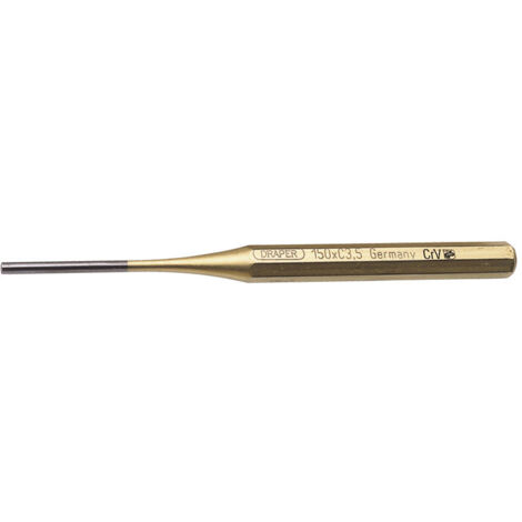 Draper 3.5 x 150mm Octagonal Parallel Pin Punch with Ground Tip, Tempered Head, Model 51679 (1/5)