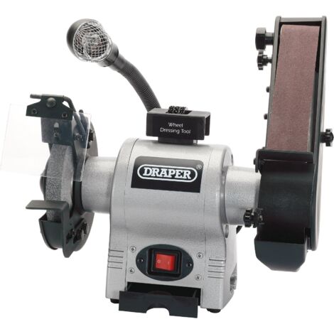 Draper 6-Inch Bench Grinder with Sanding Belt, Worklight, 370W Power, Model 05096