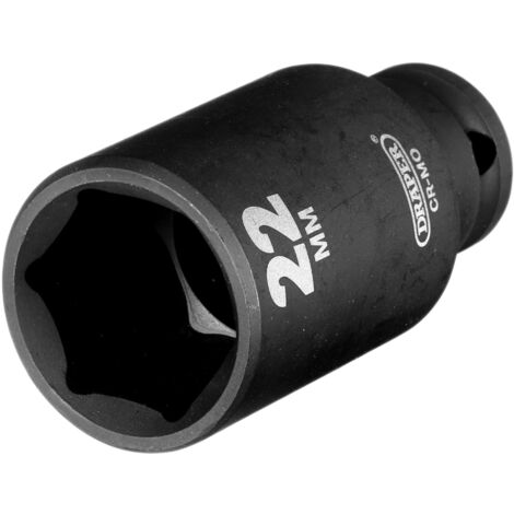 Draper 22mm Deep Impact Socket for 3/8-Inch Drive – Metric Heavy-Duty Deep Socket for Impact Wrenching (1/2)