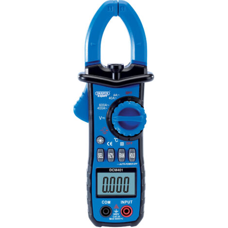 Draper Digital Clamp Meter with Auto Ranging, AC/DC Voltage and Current Measurement, Duty Cycle Testing, Temperature Measurement, Model 41911
