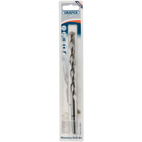 Draper Expert 14 x 200mm Masonry Drill Bit for Heavy-Duty Concrete and Brick Drilling