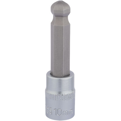 Draper 10mm Ball End Hex Socket for 3/8" Square Drive – Metric Hexagon Socket Bits, Model 16293 (1/5)