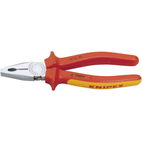 Knipex 180mm Fully Insulated Combination Pliers (Model 81204) with Draper Branding