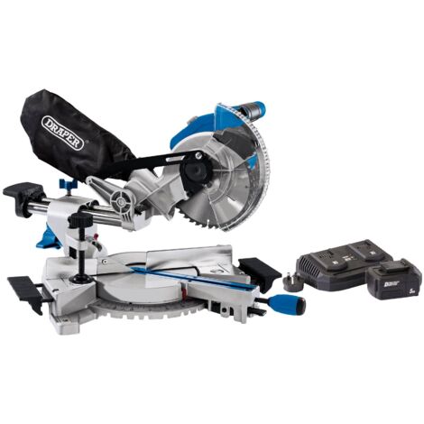 Draper D20 20V Brushless Sliding Compound Miter Saw with 185mm Blade, 5 ...