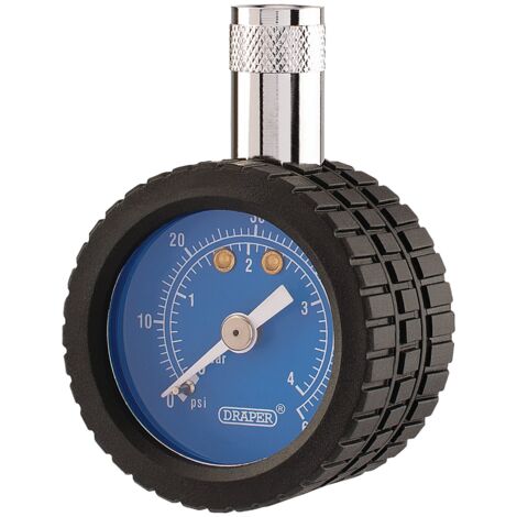 Draper Tyre Pressure Gauge TPG5 – 0 to 60 PSI / 0 to 4 Bar, Model 91364