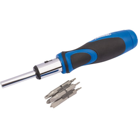 Draper 865/11 Blue Ratchet Screwdriver Set with Bits – 13-Piece Professional Hand Tool Kit (1/5)