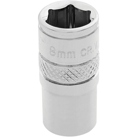 Draper 8mm Hex Socket for 1/4" Drive – Polished Chrome Metric Socket (Model 32536)
