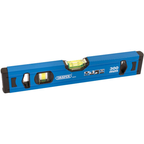 Draper 300mm Aluminum Box Section Level – Precision Bubble Spirit Level for Construction and DIY Projects (1/5)