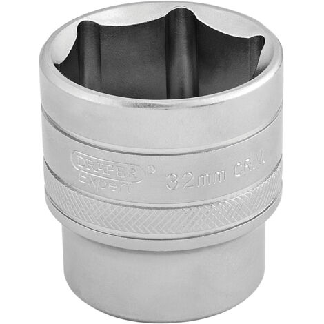 Draper 32mm 6-Point 1/2" Square Drive Metric Socket in Micro Satin Chrome (Model 16622) (1/5)