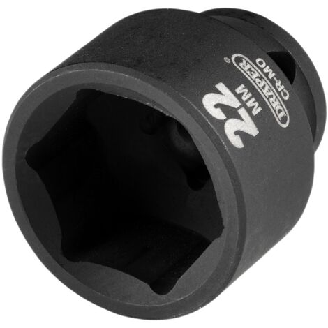 Draper 22mm 3/8-Inch Drive Impact Socket – Metric Impact Socket for Heavy-Duty Automotive and Mechanical Use (1/2)