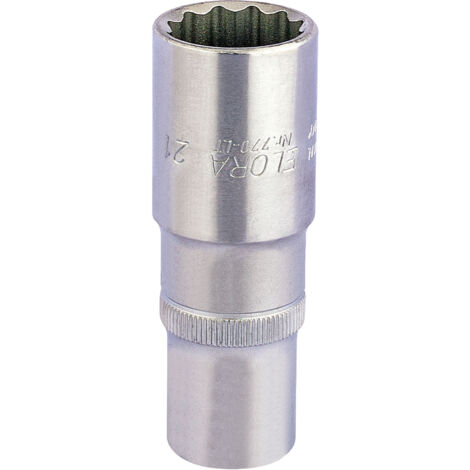 Draper 21mm Metric Bi-Hexagon Deep Socket for 1/2" Drive (Model 25135) – Heavy-Duty 1/2" Square Drive Deep Socket in Bi-Hexagon Design (1/5)