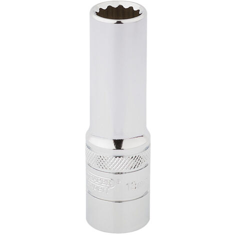 Draper 13mm 1/2 Inch Drive Hi-Torq® 12-Point Deep Socket – Polished Chrome, Model 33732 (1/5)