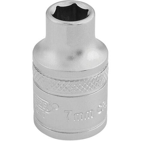 Draper 7mm 6-Point Socket (3/8" Drive, Micro Satin Chrome Finish, Metric Size)
