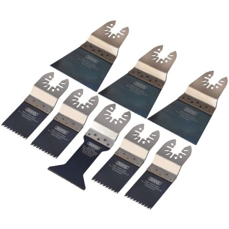 Draper 70483 Oscillating Multi-Tool Accessory Blade Set (8 Pieces) for Versatile Cutting and Sanding (1/4)