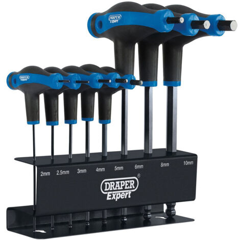Draper Expert 8-Piece Soft Grip Metric T-Handle Hex and Ball End Key Set with Double Ended Keys (Model 33873) (1/3)