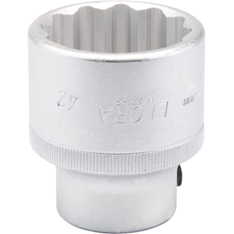 Draper 42mm (3/4") Drive Bi-Hexagon Socket – Standard Length, Chrome Plated, Metric 3/4" Square Drive Socket (Model 00830) (1/5)