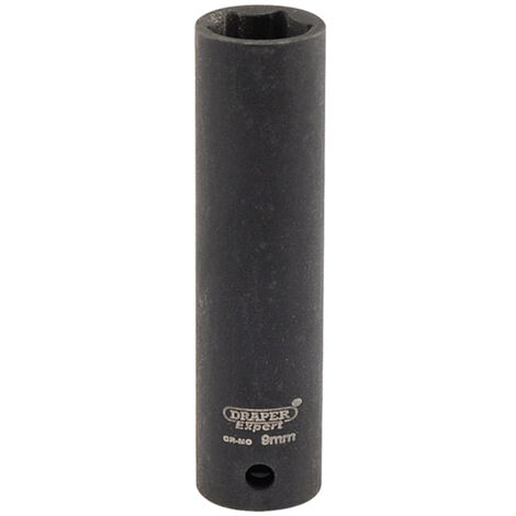 Draper Expert HI-TORQ® 9mm Deep Impact Socket – 1/4" Drive, Metric, Heavy-Duty Deep Socket for High Torque Applications (1/5)