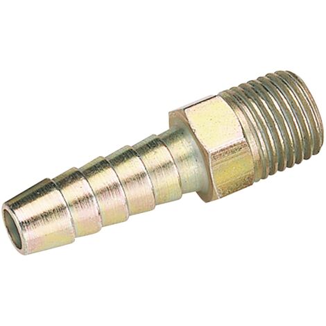Draper 1/4" BSP Taper PCL Male Screw Tailpiece with 5/16" Bore Hose Connection (Model 25799) (1/5)