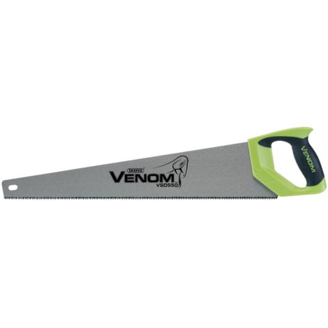 Draper Venom 82196 Hand Saw for Wood, 550 mm Blade, Double Ground, First Fix, 8 PPI, Suitable for DIY, Carpentry, and Garden Woodworking