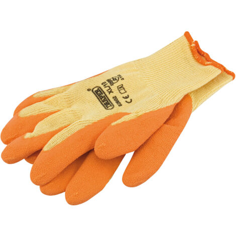 Draper Heavy Duty Orange Latex Coated Work Gloves – Extra Large (Pack of 10) (1/5)