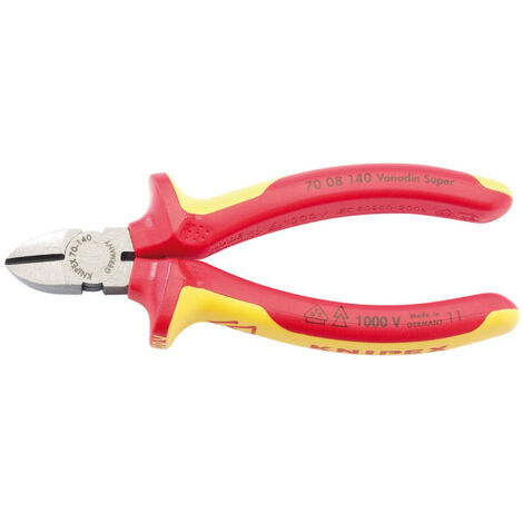 Draper Knipex 70 08 140UKSBE VDE Fully Insulated Diagonal Side Cutters (140mm) for Electrical and Precision Cutting Tasks (1/5)