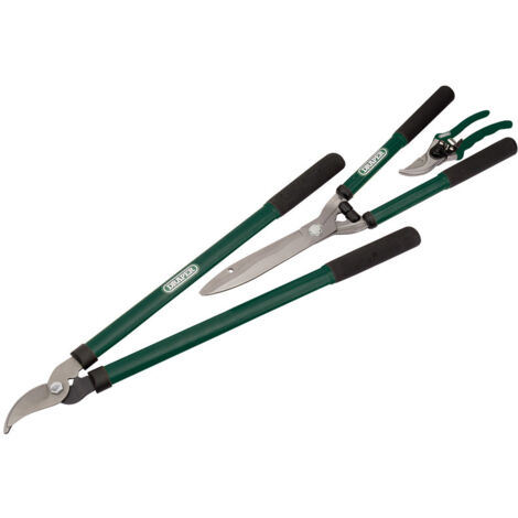 Draper Garden Shears Loppers Secateur Set Soft Grip Handles Bright Green 28210 (1/5)