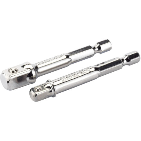 Draper 50087 Hexagon and Square Drive Adapter Set – Includes 1/4" Hex. to 1/4" and 3/8" Square Drive Adaptors for Versatile Power Tool Compatibility (1/5)