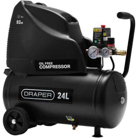 Draper Oil-Free 24-Litre Direct Drive Air Compressor – 1.1kW (1.5hp), Portable, Model 24978