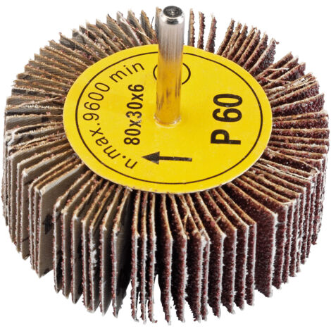 Draper 80mm x 30mm Abrasive Flap Wheel with 60 Grit for Grinding and Finishing Applications (Model 76468) (1/5)