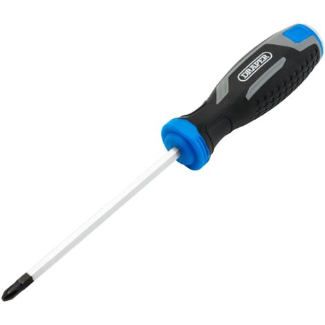 Draper PH2X125MM Soft Grip Phillips Screwdriver – Pound Thru Design for Heavy-Duty Screwing Tasks