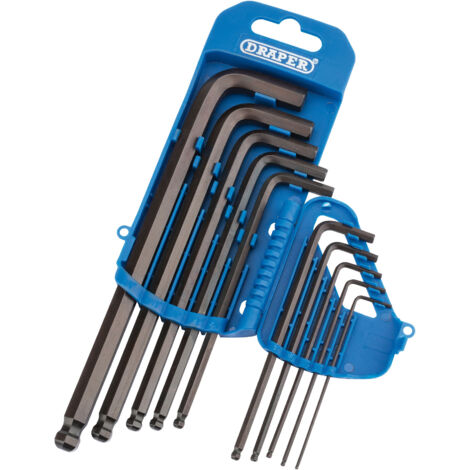Draper Imperial Hexagon and Ball End Hex Key Set (10 Pieces) - Durable Alloy Steel, Model 33716 (1/5)