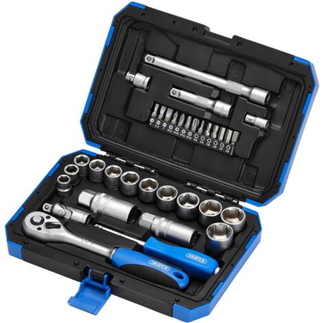 Draper 3/8" Drive Metric Socket Set – 34-Piece Hexagon Standard Length, Model 89558 (1/5)