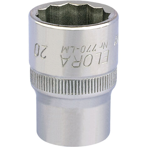 Draper 20mm Bi-Hexagon Socket for 1/2" Drive – Metric Square Drive Hexagon Socket, Model 24658 (1/5)