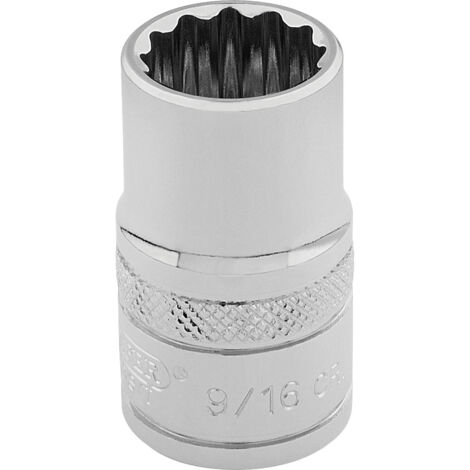 Draper 9/16 Inch 12-Point Hi-Torq Socket for 3/8 Inch Square Drive – Polished Chrome Imperial Socket (Model 49457) (1/5)