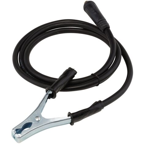 Draper 20930 MMA Welding Earth Lead and Clamp with 10/25 Dinse-Type Plug, 1.8m Length, 200A Capacity