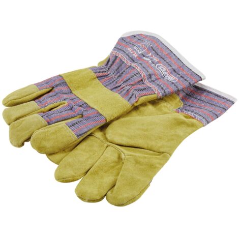 Draper Rigger Gloves Size XL/10 (Pair) – Heavy-Duty Pig Split Leather Work Gloves for Rigging and Industrial Use (1/2)