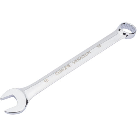 Draper HI-TORQ® 15mm Short Pattern Metric Combination Spanner (Model 35197) - Fully Polished, High-Quality Hand Tool (1/5)