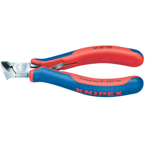 Knipex 120mm Electronics Oblique End Cutting Nipper with Curved Blades and Short Top Facet for Precision Electronic Work (1/5)