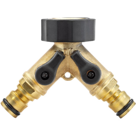Draper Brass Double Tap Connector with Flow Control (3/4") (36228)
