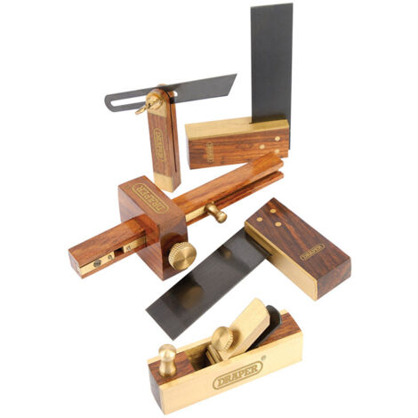 Draper Mini Woodwork Set sliding bevel dovetail square try square 5pc set 32272