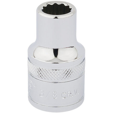 Draper 1/2" Square Drive Hi-Torq® 12-Point Socket (3/8" Drive, Polished Chrome, Model 33599)