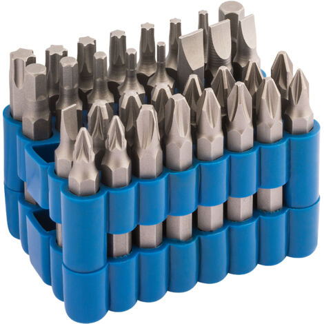 Draper 82387 32-Piece Screwdriver Bit Set, 50mm Length, Silver Color