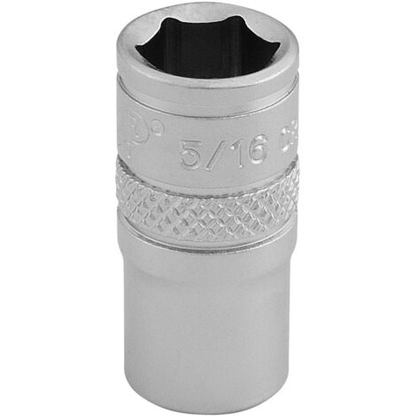 Draper 5/16" 6-Point Socket, 1/4" Drive, Micro Satin Chrome Finish, Part Number 16522, Imperial Square Drive Sockets (1/5)