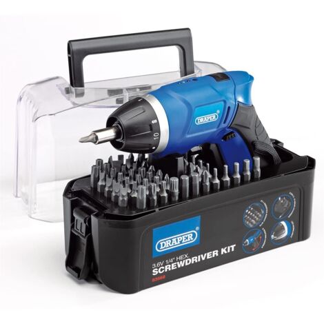 Draper 3.6V Cordless Li-ion Screwdriver Kit with 1 Battery - Storm Force Model 83568