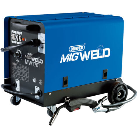Draper 230V Gas and Gasless Turbo MIG Welder (160A) with Thermal Overload Protection, Model 71095