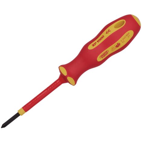 Draper XP1000 No. 0x60mm Cross Slot (Phillips) Screwdriver – VDE Certified Insulated Screwdriver for Electrical Work (1/2)