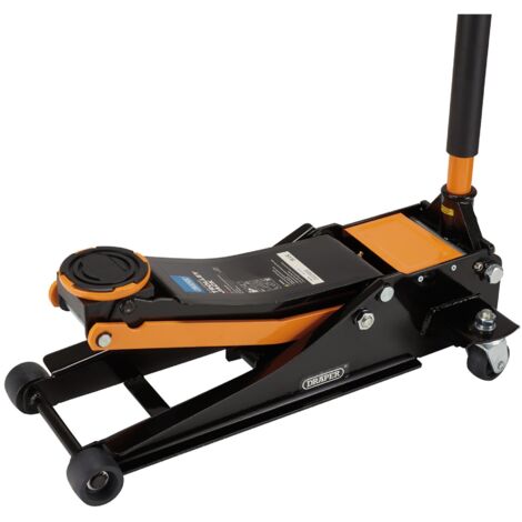 Draper 2.25 Tonne Orange Trolley Jack with Adjustable Height (Min 75mm, Max 505mm) – Model 28475 (1/2)