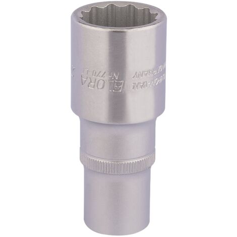 Draper 24mm Bi-Hex Deep Socket for 1/2" Drive – Metric Square Drive Deep Hexagon Socket, Model 11937 (1/5)