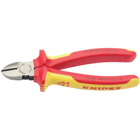 Draper Knipex 70 08 160UKSBE VDE Fully Insulated Diagonal Side Cutters (160mm) for Safe Electrical Work - Model 31926 (1/5)