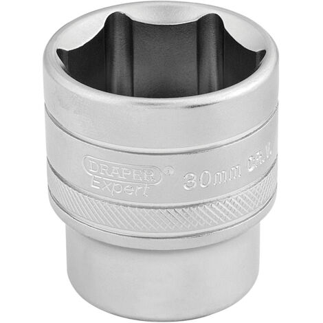 Draper 30mm 1/2" Drive 6-Point Metric Socket (Model 16620) in Micro Satin Chrome Finish (1/5)